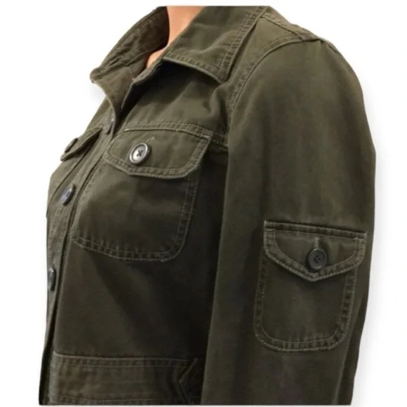 J.Crew Vintage Y2K Utility Army Jacket Olive Green Size S - Picture 3 of 7